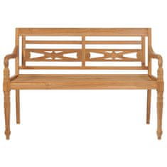 Vidaxl Klop Batavia s krem blazino 120 cm trdna tikovina