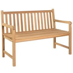 Vidaxl Vrtna klop z zeleno blazino 120 cm trdna tikovina
