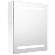 Vidaxl LED kopalniška omarica z ogledalom sijoče bela 50x14x60 cm