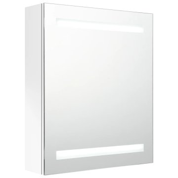 Vidaxl LED kopalniška omarica z ogledalom sijoče bela 50x14x60 cm