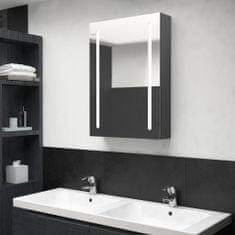 shumee LED kopalniška omarica z ogledalom siva 50x13x70 cm