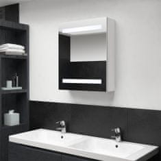 Greatstore LED kopalniška omarica z ogledalom sijoče bela 50x14x60 cm