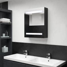 Vidaxl LED kopalniška omarica z ogledalom črna 50x14x60 cm