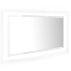 Vidaxl LED kopalniško ogledalo visok sijaj belo 90x8,5x37 cm