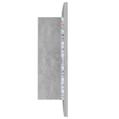 Vidaxl LED kopalniška omarica z ogledalom betonsko siva 60x12x45 cm