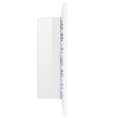 Vidaxl LED kopalniška omarica z ogledalom visok sijaj bela 60x12x45 cm
