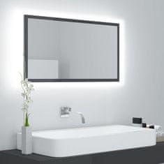 Vidaxl LED kopalniško ogledalo visok sijaj sivo 80x8,5x37 cm