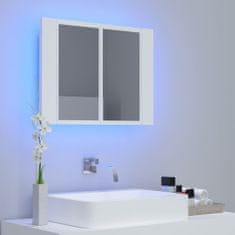 shumee LED kopalniška omarica z ogledalom bela 60x12x45 cm