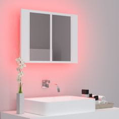 Vidaxl LED kopalniška omarica z ogledalom bela 60x12x45 cm