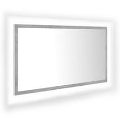 Greatstore LED kopalniško ogledalo betonsko sivo 80x8,5x37 cm iverna pl.