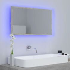 Vidaxl LED kopalniško ogledalo betonsko sivo 80x8,5x37 cm iverna pl.