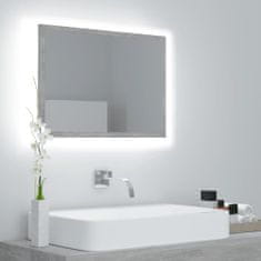 Vidaxl LED kopalniško ogledalo betonsko sivo 60x8,5x37 cm akril