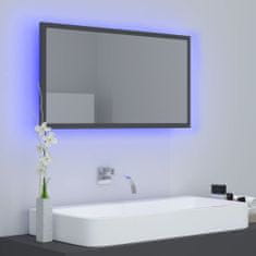 Greatstore LED kopalniško ogledalo sivo 80x8,5x37 cm iverna plošča
