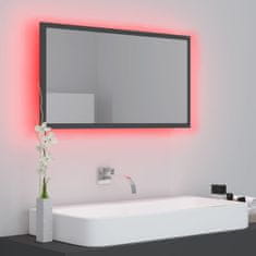 Vidaxl LED kopalniško ogledalo sivo 80x8,5x37 cm iverna plošča