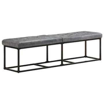 Vidaxl Klop 163 cm sivo pravo usnje