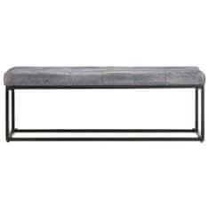 Vidaxl Klop 122 cm sivo pravo usnje