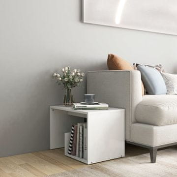 Vidaxl vidaXL Klubska mizica, bela, 59x36x38 cm, material na osnovi lesa