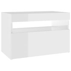 Vidaxl TV omarica z LED lučkami visok sijaj bela 60x35x40 cm
