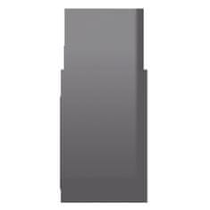Vidaxl Stranska omarica visok sijaj siva 60x26x60 cm iverna plošča