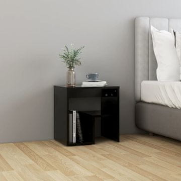 Vidaxl vidaXL Nočna omarica, črna, 40x30x40 cm, material na osnovi lesa