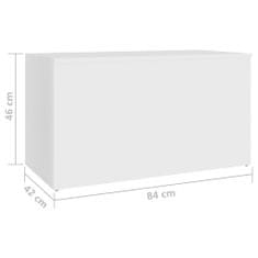 Greatstore Skrinja za shranjevanje bela 84x42x46 cm iverna plošča