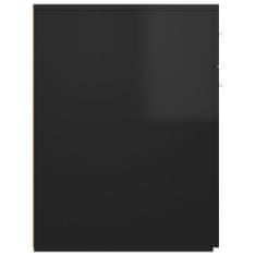 Vidaxl Lekarniška omara visok sijaj črna 20x45,5x60 cm iverna plošča