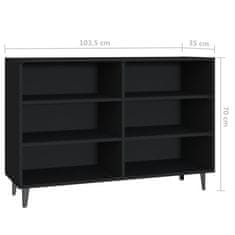 Vidaxl Komoda črna 103,5x35x70 cm iverna plošča