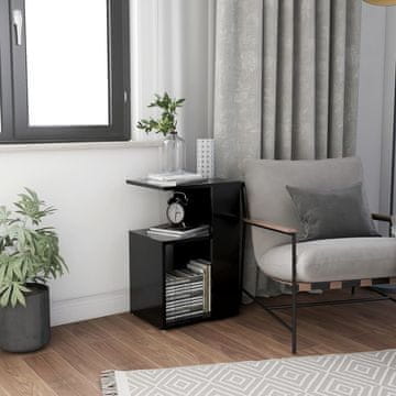 Vidaxl vidaXL Stranska mizica, črna, 36x30x56 cm, material na osnovi lesa