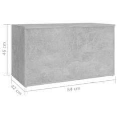 shumee Skrinja za shranjevanje betonsko siva 84x42x46 cm iverna plošča