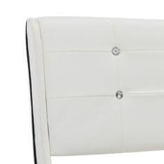 Vidaxl Postelja z vzmetnico iz sp. pene belo umetno usnje 140x200 cm
