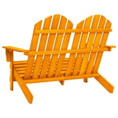 Vidaxl Vrtni stol Adirondack za 2 osebi trden les jelke oranžen
