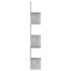 Vidaxl Stenska kotna polica betonsko siva 20x20x127,5 cm iverna plošča
