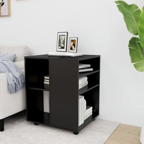 Vidaxl Omarica na kolesih črna 60x53x72 cm iverna plošča