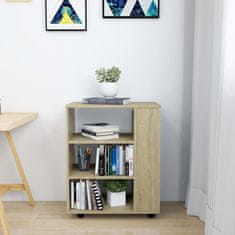 Vidaxl Omarica na kolesih sonoma hrast 60x35x75 cm iverna plošča