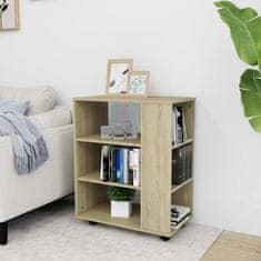 Vidaxl Omarica na kolesih sonoma hrast 60x35x75 cm iverna plošča