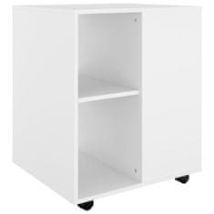 Vidaxl Omarica na kolesih bela 60x53x72 cm iverna plošča