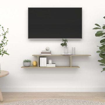 Vidaxl vidaXL Viseča TV polica, hrast sonoma, 125x18x23 cm