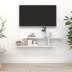 Vidaxl Stenska TV polica bela 125x18x23 cm iverna plošča