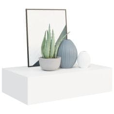 shumee Stenska polica s predalom bela 40x23,5x10 cm mediapan