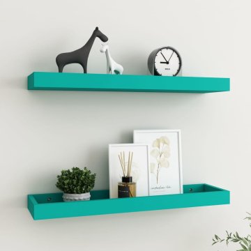 Vidaxl Stenske police Loggia 2 kosa modre 60x15x4 cm MDF