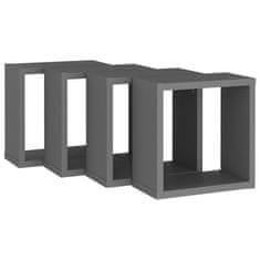 Vidaxl Stenske police kockaste 4 kosi sive 30x15x30 cm