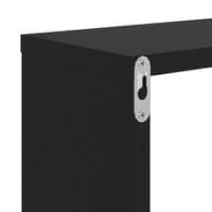 Vidaxl Stenska polica 2 kosa črna 100x15x20 cm iverna plošča