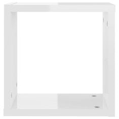 Vidaxl Stenske police kockaste 6 kosov visok sijaj bele 30x15x30 cm