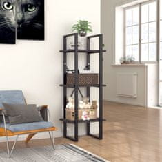 Vidaxl Knjižna omara 3-nadstropna siva 40x30x105 cm iverna plošča