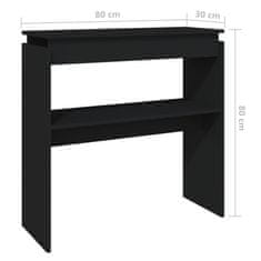 Vidaxl Konzolna mizica črna 80x30x80 cm iverna plošča