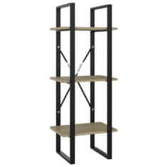 Vidaxl Knjižna omara 3-nadstropna sonoma hrast 40x30x105 cm iverna pl.