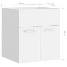 Vidaxl Omarica za umivalnik bela 41x38,5x46 cm iverna plošča