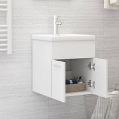 Vidaxl Omarica za umivalnik bela 41x38,5x46 cm iverna plošča
