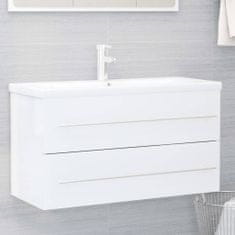Greatstore 2-delni komplet kopalniškega pohištva bela iverna plošča