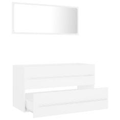 Greatstore 2-delni komplet kopalniškega pohištva bela iverna plošča